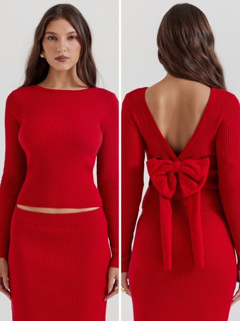 NEW House of CB Sula Bow Sweater Scarlet Blood Red Large+ (XL)